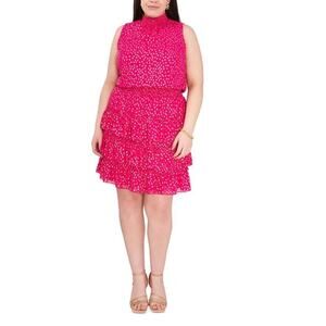 MSK Fusicha and Gold Sleeveless Ruffle Tiered Dress in Women's Size 1X. NWT